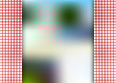 Red corner tablecloth on white background. Vector stock illustration