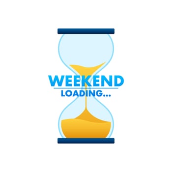 Cartoon weekend loading for print design. Black friday. Holiday illustration. Calendar design vector