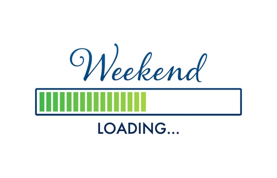 Cartoon weekend loading for print design. Black friday. Holiday illustration. Calendar design vector