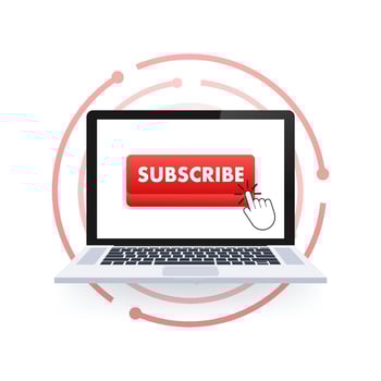 Subscribe button. Blogging, promotion. Social media concept. Streaming video Vector stock illustration