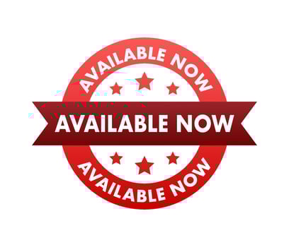 Available now label, badge. Shop now. Vector stock illustration