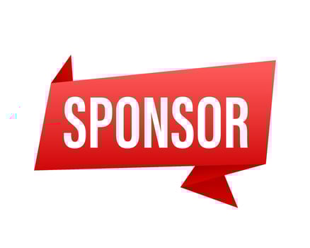Sponsor award web emblem. Vector stock illustration.
