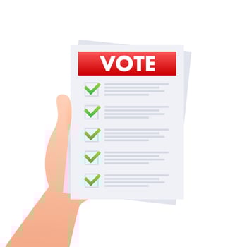Voting ballot box. Online vote. Vector stock illustration