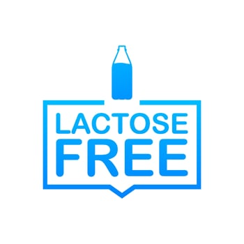 Lactose free icon. Vector contains no lactose label for healthy daiy food product package. Vector illustration.