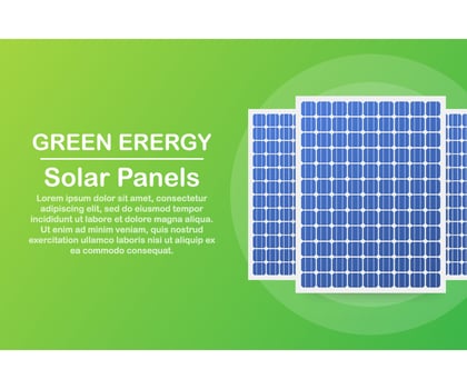 Highly Detailed Solar Panel. Modern Alternative Eco Green Energy. Vector illustration.