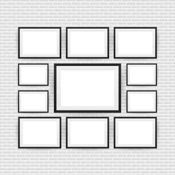 Black Picture Frame Isolated Background. Vector illustration.