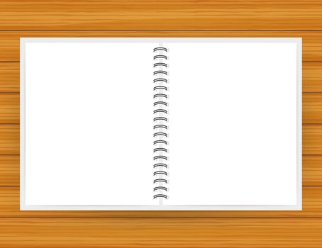 Notebook mockup, with place for your image, text or corporate identity details. Blank mock up with shadow on. Vector illustration.
