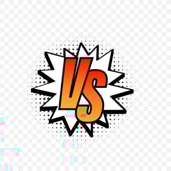 Versus logo vs letters for sports and fight competition. Vector stock illustration.