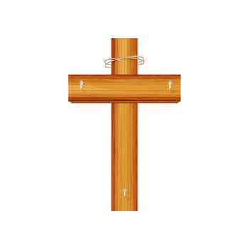 Cross wood vector design on white background,Happy Halloween cross icon design