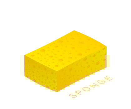 Scouring pads spong for housework cleaning and scouring pad domestic spong work tools. Vector illustration.
