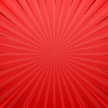 Red side hatch with halftone effect. Vintage pop art retro vector illustration