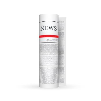 Vector mock up of a blank daily newspaper. Fully editable whole newspaper in clipping mask. Vector stock illustration