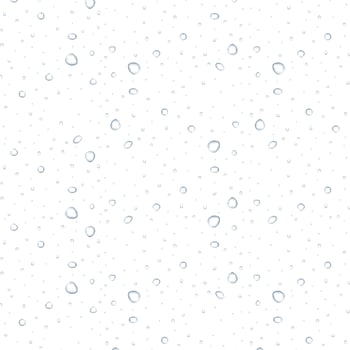 Transparent water drop on light gray background. Vector illustration.