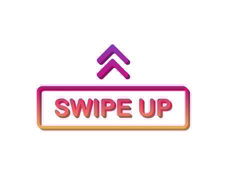 Swipe up icon isolated on background for stories design. Vector stock illustration