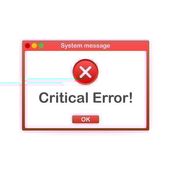 Vintage User Interface. Critical Error Warning Message. Vector stock illustration