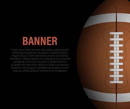 American Football and rugby sports. Football banner. Vector stock illustration