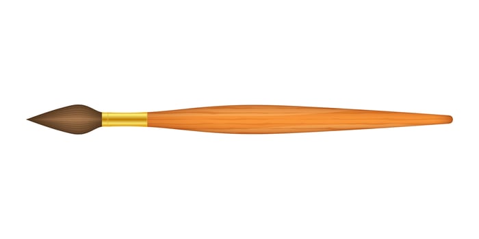 Realistic Artist Paintbrushes Set. Fan, Angle Brush. Vector stock illustartion