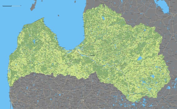 Map of Latvia Vector illustration
