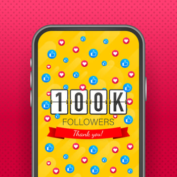 50k followers, Thank You, social sites post. Thank you followers congratulation card. Vector stock illustration.