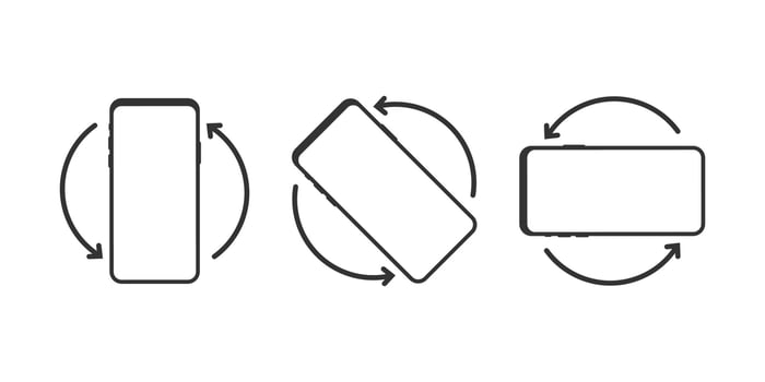 Rotate smartphone isolated icon. Device rotation symbol. Turn your device vector