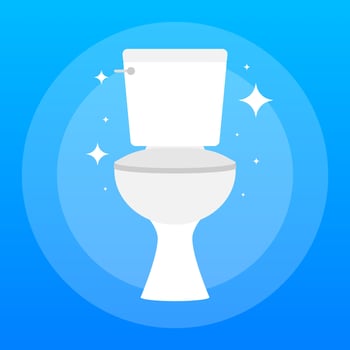 White ceramics clean toilet bowl icon. Vector stock illustration