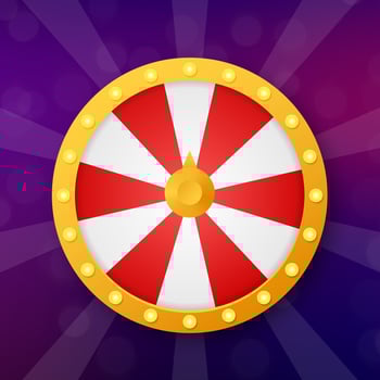 Roulette 3d fortune. Wheel fortune for game and win jackpot. Online casino concept. Internet casino marketing. Vector stock illustration