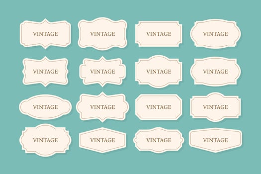 Vintage Frames Set, clipart bundle. Retro collection for decorative design. Frame Retro collection for decorative design. Vector stock illustration