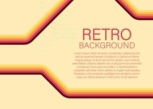 70s, 1970 abstract vector stock retro lines background. Vector illustration