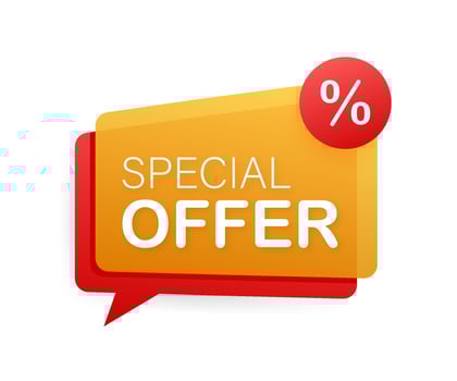 Special Offer grunge style red colored. Discount label. Vector stock illustration