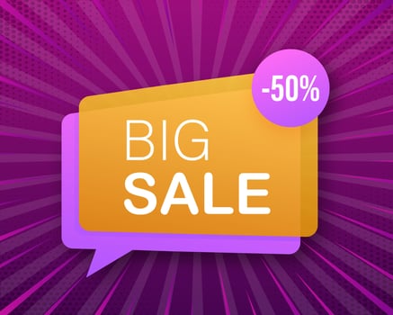 Big sale label. Modern big sale, great design for any purposes. Banner design. Vector stock illustration