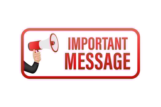 Hand Holding Megaphone with important message. Megaphone banner. Web design. Vector stock illustration