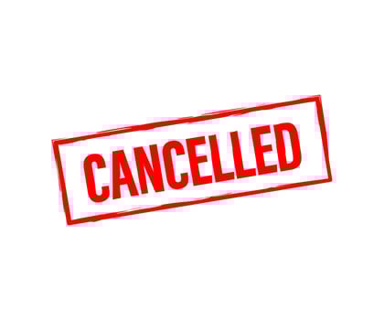 Cancelled stamp. cancelled square grunge sign. Vector stock illustration