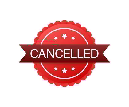 Cancelled stamp. cancelled square grunge sign. Vector stock illustration