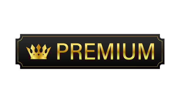 Premium. Premium in royal style on gold background. Luxury template design. Vector stock illustration