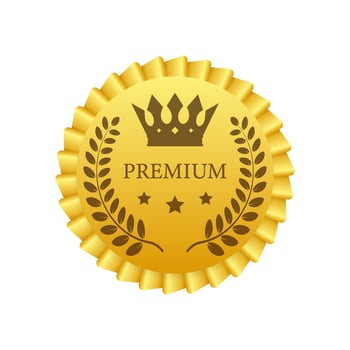 Premium. Premium in royal style on gold background. Luxury template design. Vector stock illustration