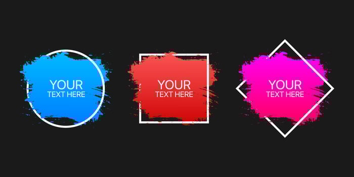 Quote template conceptual brackets grunge brush. Hand drawn acrylic stroke, quote template. Vector stock illustration.