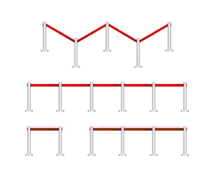 Realistic fencing for exclusive entrance or security zone. VIP Presentation. Vector stock illustration