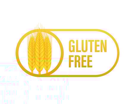 Gluten free. Healthy food labels. Farm product. Vegan food stickers. Vector stock illustration