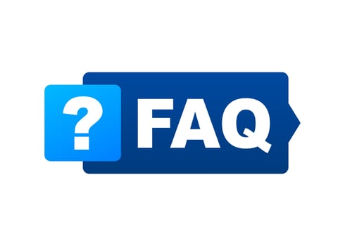 Frequently asked questions FAQ banner. Computer with question icons. Vector stock illustration