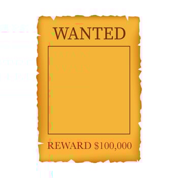 Wanted, dead or alive. Wild west, grunge, old poster on wooden planks. Vector stock illustration.
