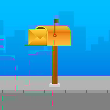 Mail box vector illustration in the flat style. Vector stock illustration