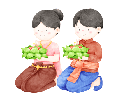 couple loy krathong festival png