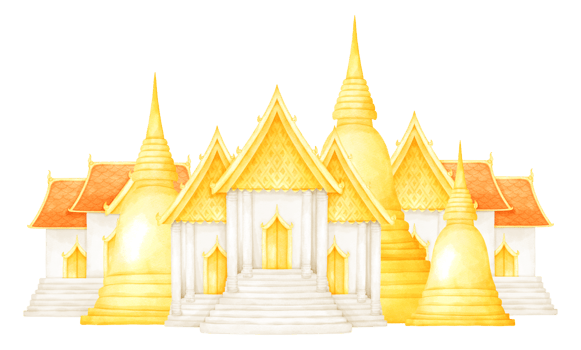 cute temple watercolor png