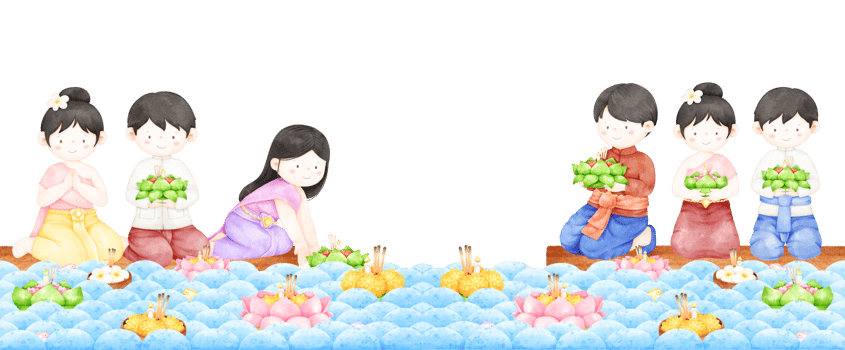 loy krathong festival with thai people png