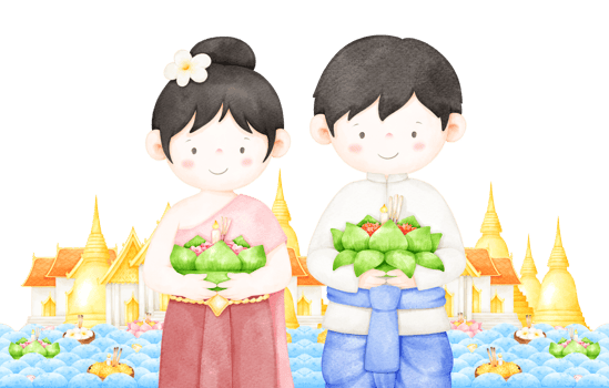 loy krathong festival and couple png