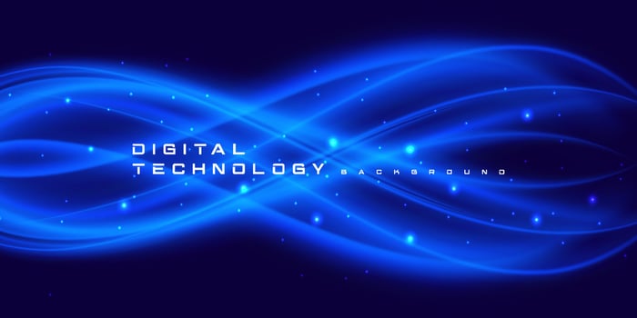 Digital technology speed connect blue background, cyber nano information, abstract communication, innovation future tech data, internet network connection, Ai big data, line dot illustration 3d vector