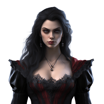 Beautiful Female Vampire No Background Perfect for print on demand merchandise AI Generative png