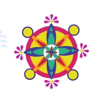 a colorful flower design on a white background vector