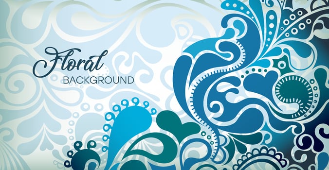 Luxurious floral background. Vintage ornament, pattern. Wavy curves decor. vector