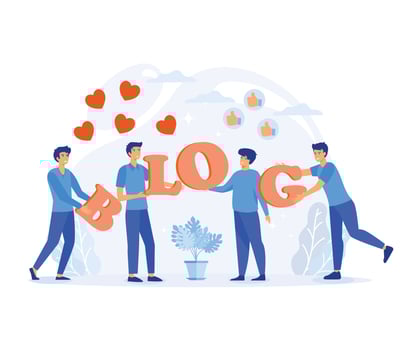 Blog Creative Content Production Work flow, Media Blogging Development, Promotion and Online Entertainment. flat vector modern illustration